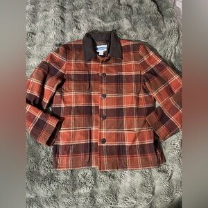 Vintage Pendleton Plaid Wool Jacket Blazer Made USA Women’s 10 Brown Rust